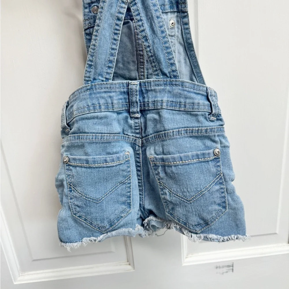 Jordache XS Girls 4 - 5  Light Blue Kids Overalls with Aztec Embroidery